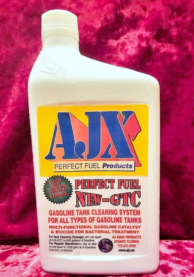 Gasoline tank cleaning system product bottle.